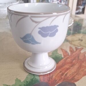 Dansk White and Blue Floral Goblet